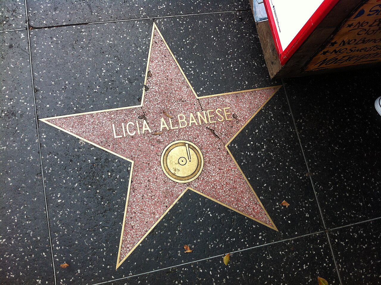La stella di Licia Albanese sulla Hollywood Walk of Fame a Los Angeles